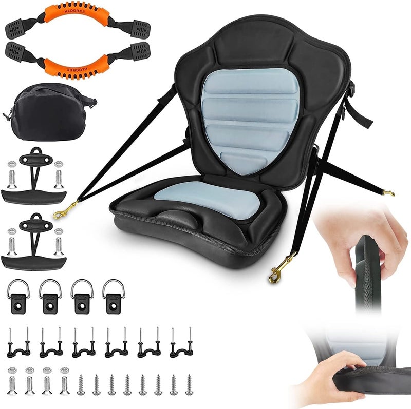 HLOGREE Kayak Seats - 1/2 Pck, Thicken Padded Seat Cushion with Back Support, Canoe & Ocean Sup Compatible - Image 1